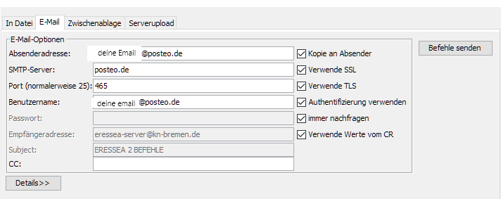 Sending in commands with Magellan using Posteo as an example